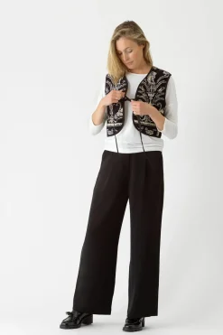 New One Hundred Stars Vintage Damask Black Gilet