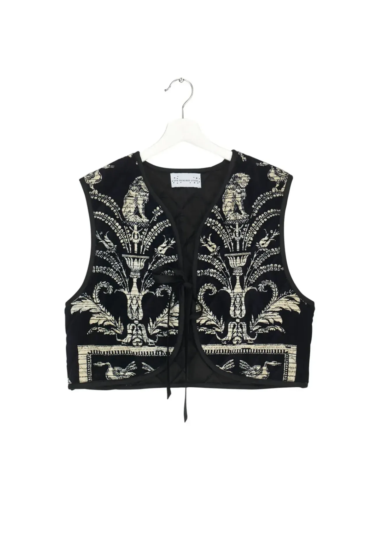 New One Hundred Stars Vintage Damask Black Gilet