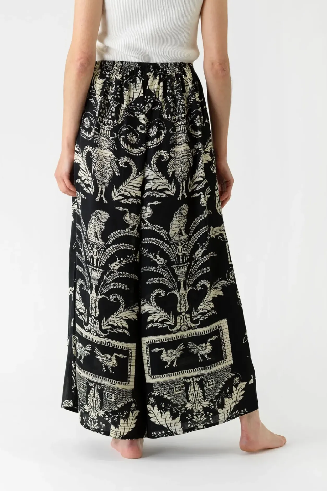 Clearance One Hundred Stars Vintage Damask Black Palazzo Pant