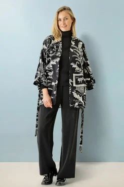 Outlet One Hundred Stars Vintage Damask Black Wrap Jacket