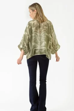 Clearance One Hundred Stars Vintage Damask Sage Kimono