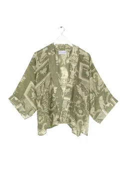 Clearance One Hundred Stars Vintage Damask Sage Kimono