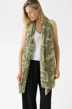 New One Hundred Stars Vintage Damask Sage Scarf