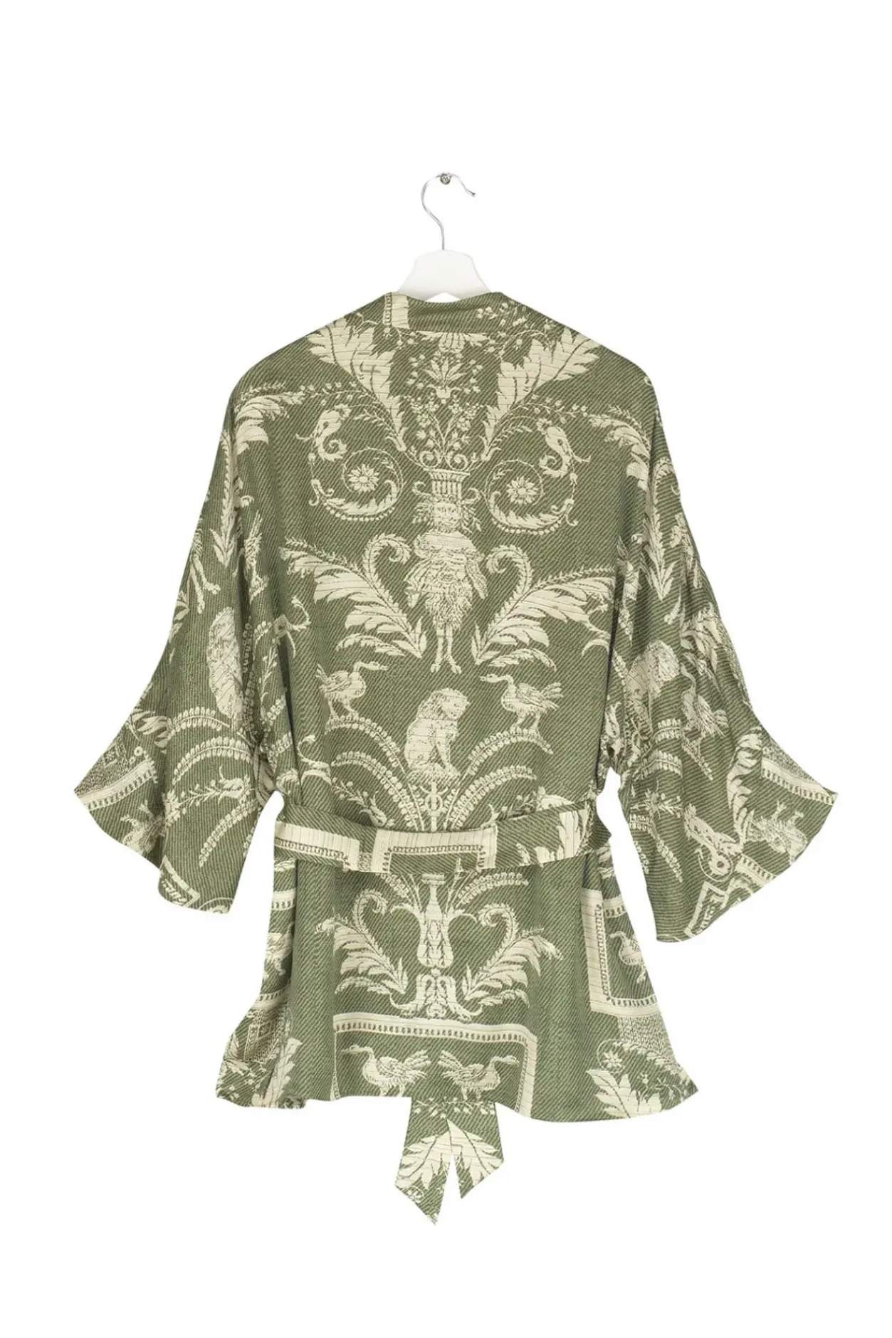 New One Hundred Stars Vintage Damask Sage Wrap Jacket
