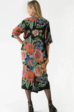 New One Hundred Stars Woven Flower Black Rachel Dress