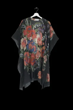 New One Hundred Stars Woven Flower Black Wool Throwover