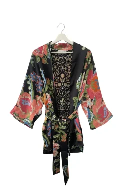 Clearance One Hundred Stars Woven Flower Black Wrap Jacket